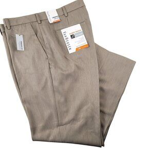 Van Heusen Mens Pants Ultimate Traveler Straight Fit 38x30 Tan Grey NWT  JH1792